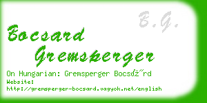 bocsard gremsperger business card